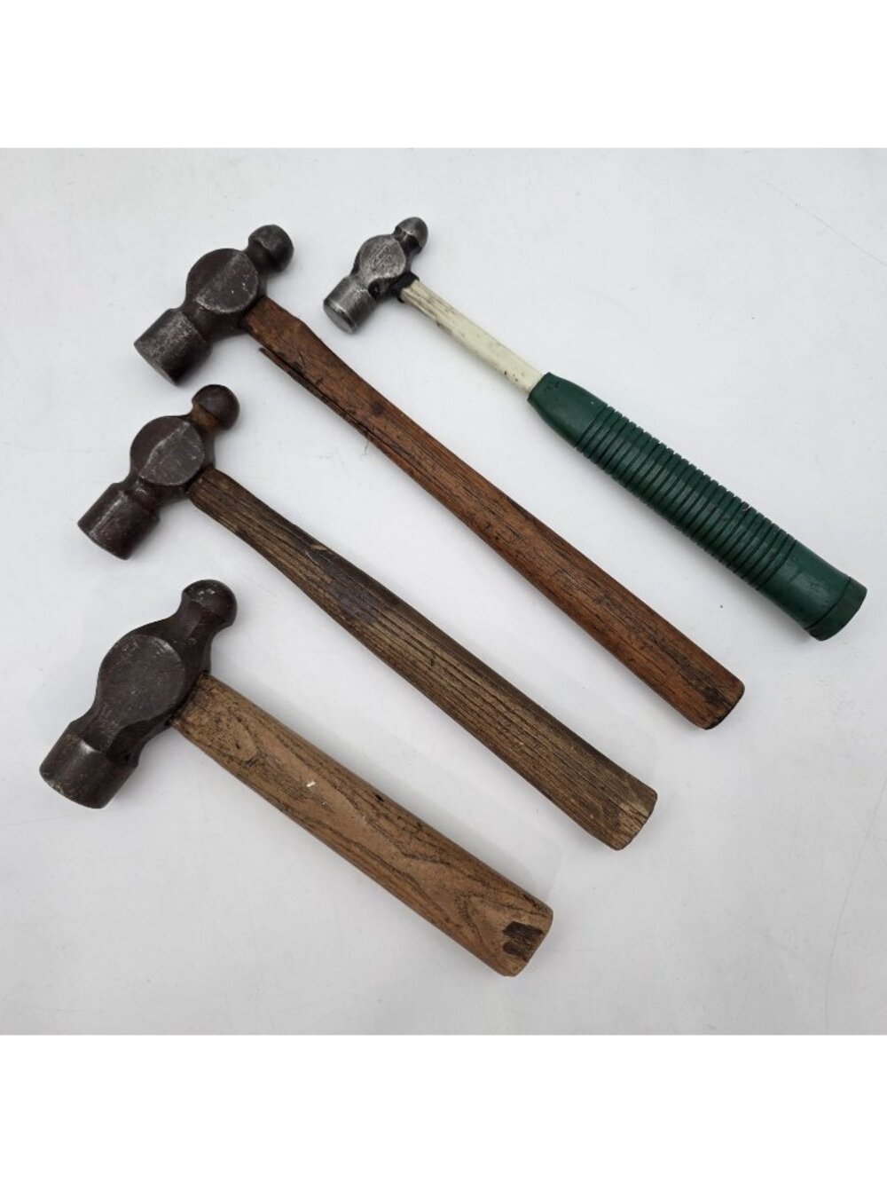 Vintage Ball Peen Hammers Lot Of 4 Wood & Plastic Handles Includes SK Tools 4 Oz
